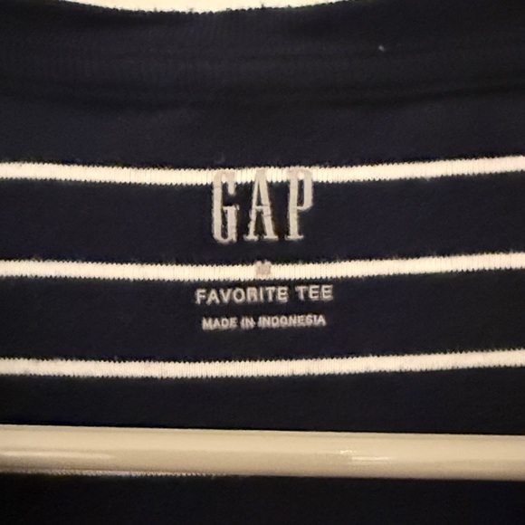 GAP Navy and White Striped T-Shirt - Picture 2 of 3